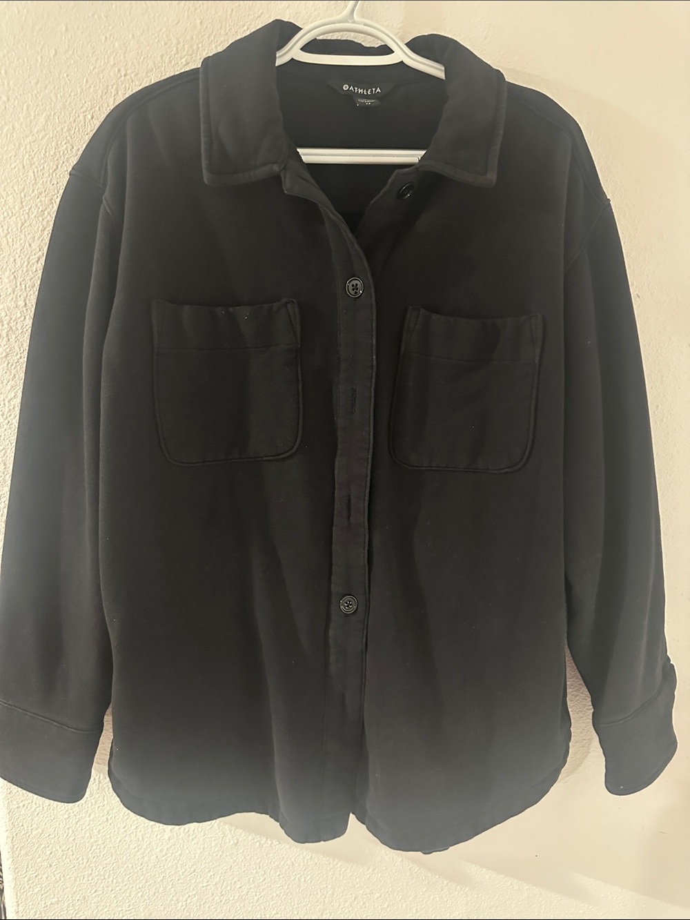 Athleta Black Casual Button-Down Jacket